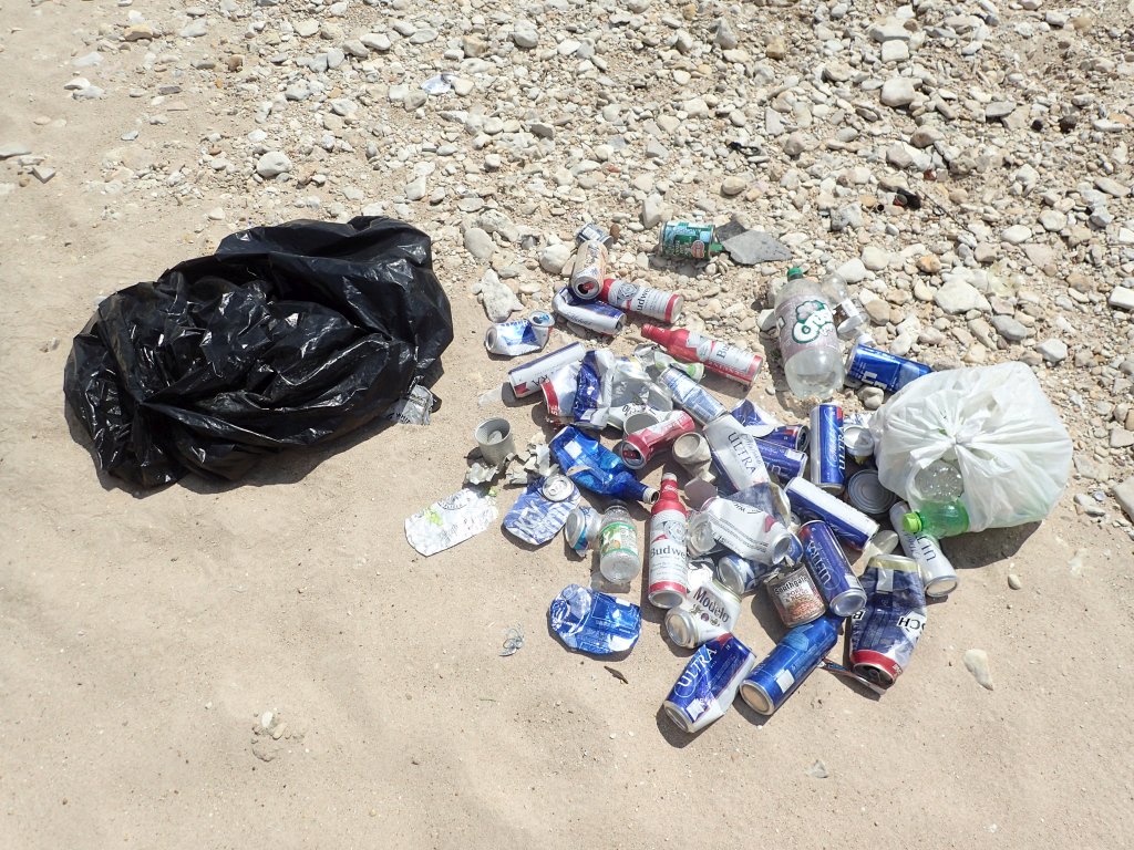 Trash found on the Paluxy River during kayak trip