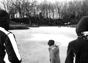 Ice skating on Kelley Pond